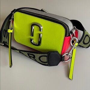 Marc Jacobs Snapshot Bag Neon Yellow, Neon Pink, Grey/Black Crossbody Bag